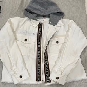 Free People distressed hooded jacket